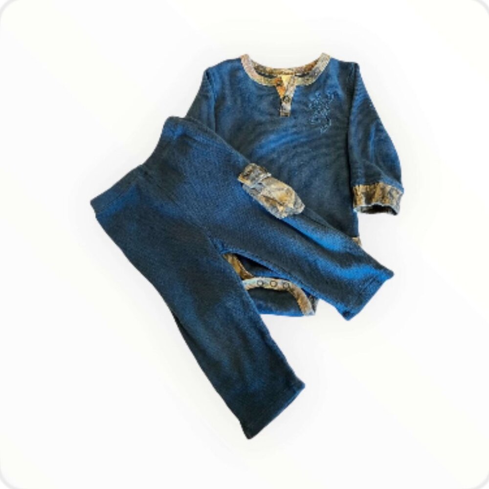 Browning Baby Boy's 2-pc Blue and Camo Outfit - Size 9 Months (23-1)